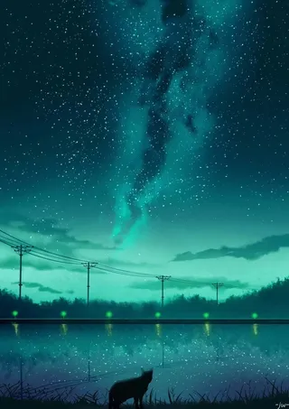 绿色极光壁纸图片