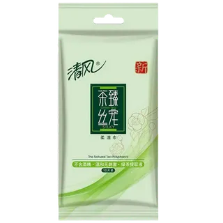 清风 绿茶茉香独立装湿巾 10片／袋超市商品白底图免抠实物摄影png格式图片透明底