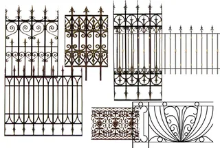 别墅、围墙铁艺栏杆