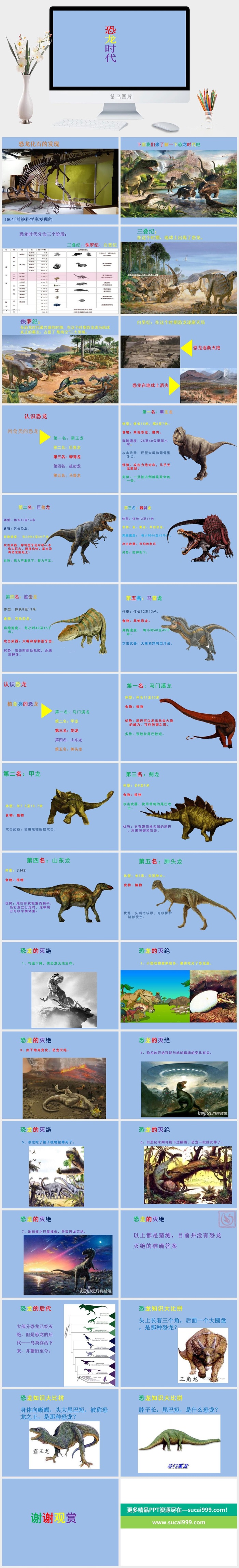 恐龙PPT模板