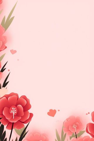 简约粉色花朵插画背景