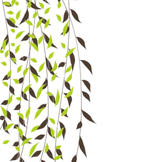 春天绿色春季水墨柳树柳条柳叶春季海报设计PNG免扣素材