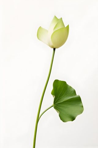 荷叶白色简约背景