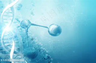 蓝色DNA分子结构