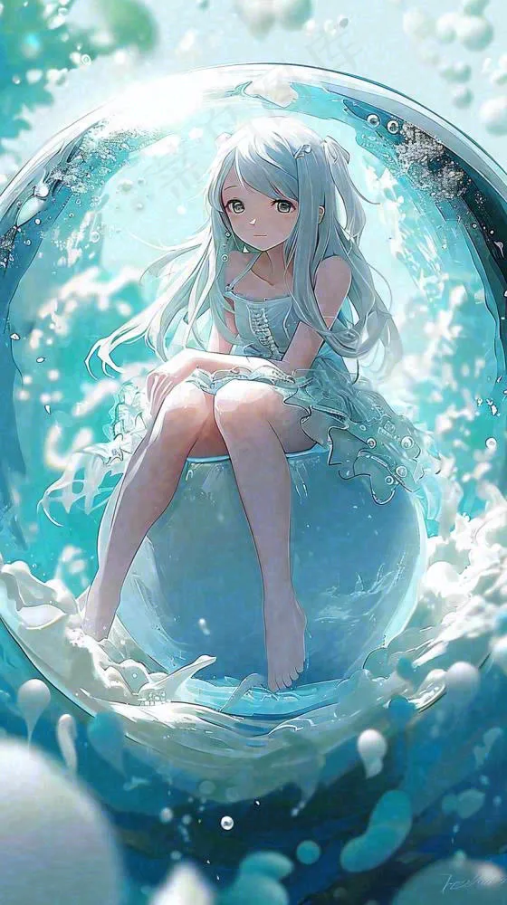 少女动漫水滴女孩插画漫画(816x1456)