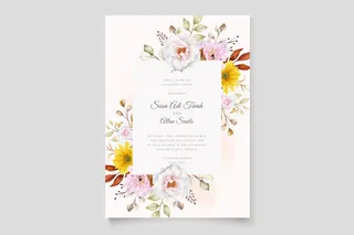 文艺花卉婚礼请柬