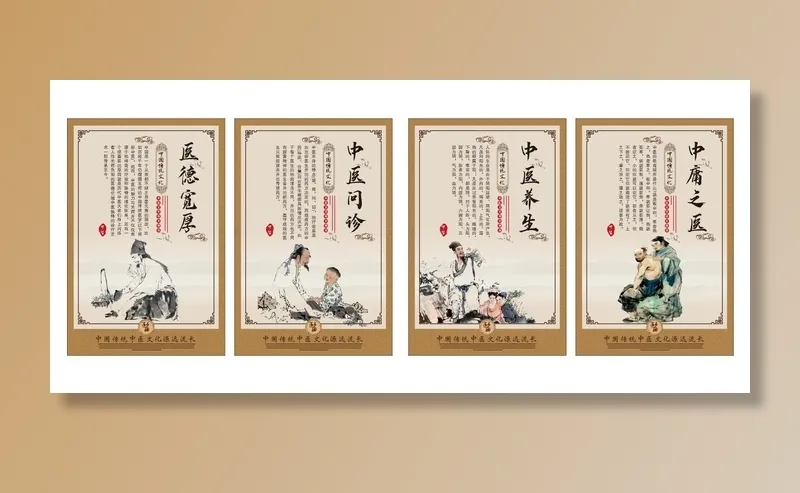 中医展板文化墙cdr矢量模版下载