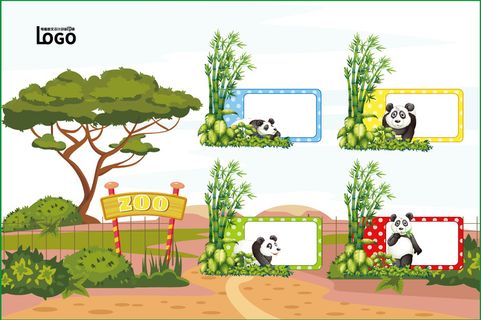 动物世界卡通不干胶标签贴纸 动物世界卡通不干胶标签贴纸