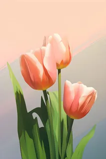 唯美淡雅清新郁金香背景