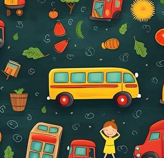 学校校车孩子上学背景