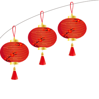 卡通手绘灯笼中秋节元宵节花灯新年海报元素PNG免扣PS素材