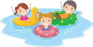 孩子游泳卡通