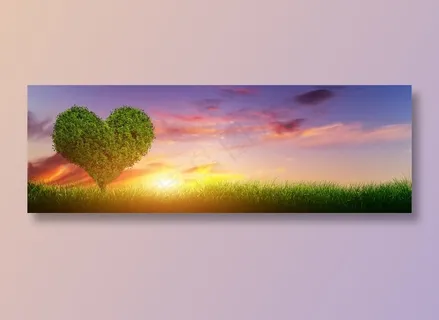 创意心形绿色元素