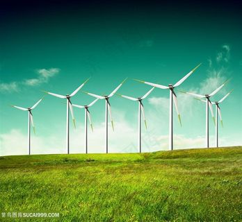 电力风车自然景色高清图