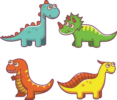 四个动漫卡通恐龙