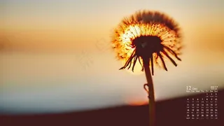2017年12月月历唯美夕阳桌面壁纸图片