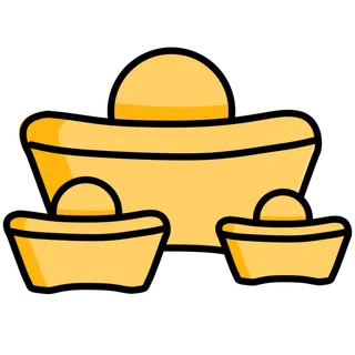 节日金币堆装饰元素