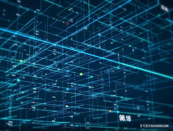 蓝色光线炫光网络科技背景图片