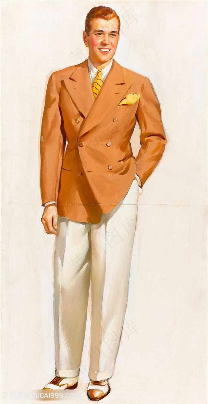 美国美人西装男士装饰画