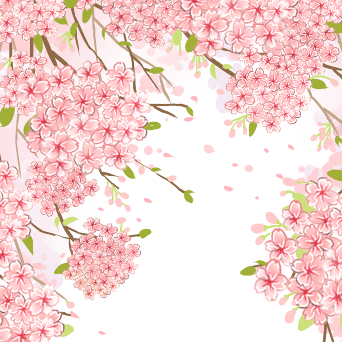 春天浪漫粉红色樱花手绘樱花梅花桃花花朵图片PNG免扣素材