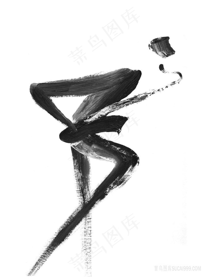 人物水墨艺术插画