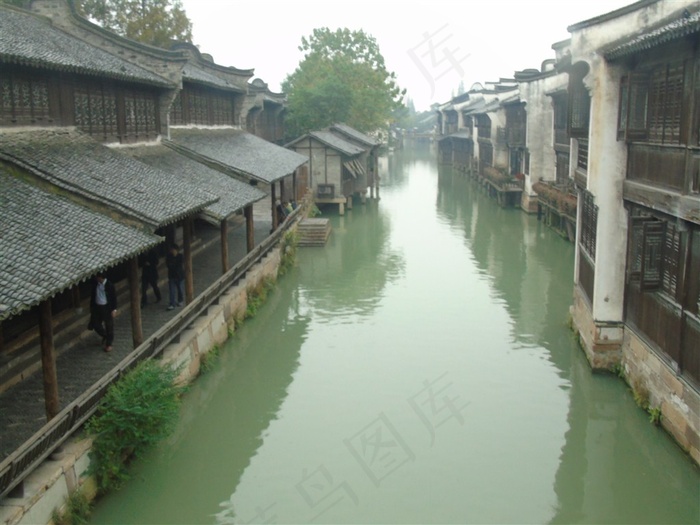 浙江桐乡乌镇烟雨风景图
