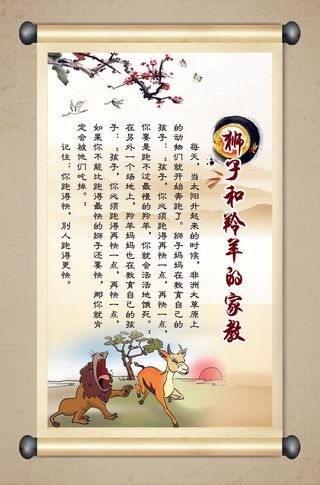 校园文化墙狮子和羚羊的家教