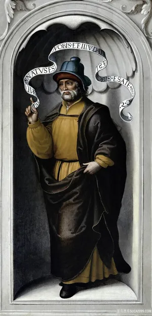 胡须老人油画装饰画