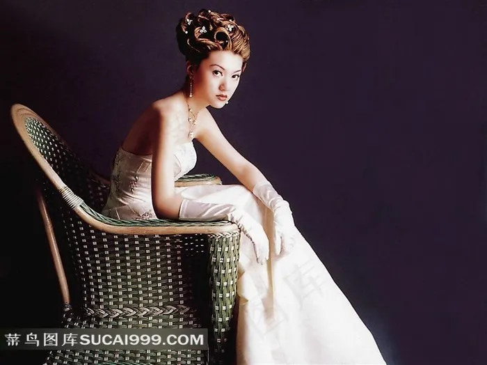 欧美清纯性感婚纱美女素材
