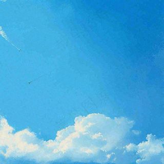 蓝色天空白云简约摄影图