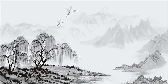 中国风水墨画banner背景 中国风水墨画banner背景