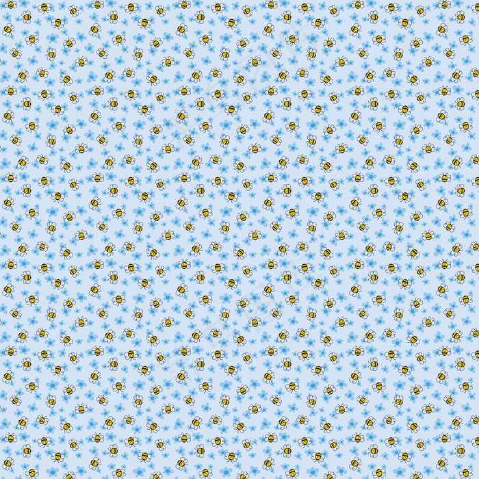 小蜜蜂平铺浅蓝背景图片