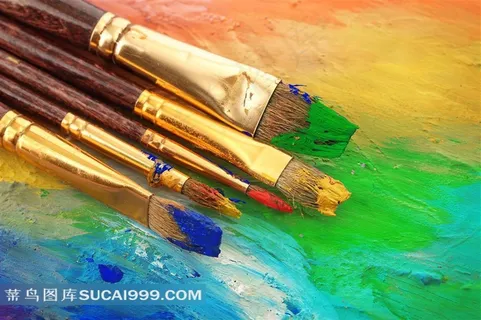 颜料画笔设计素材