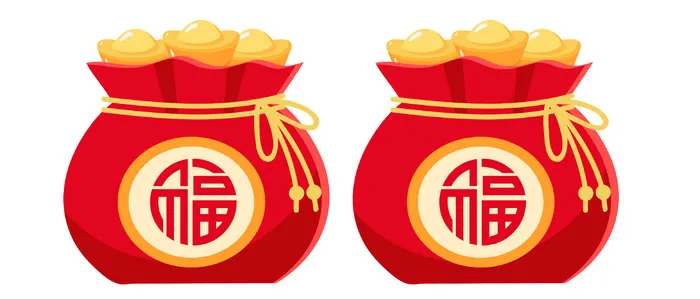 新年元宝福袋ai矢量模版下载
