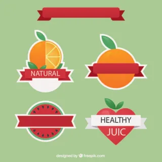 免抠扁平化果汁标签