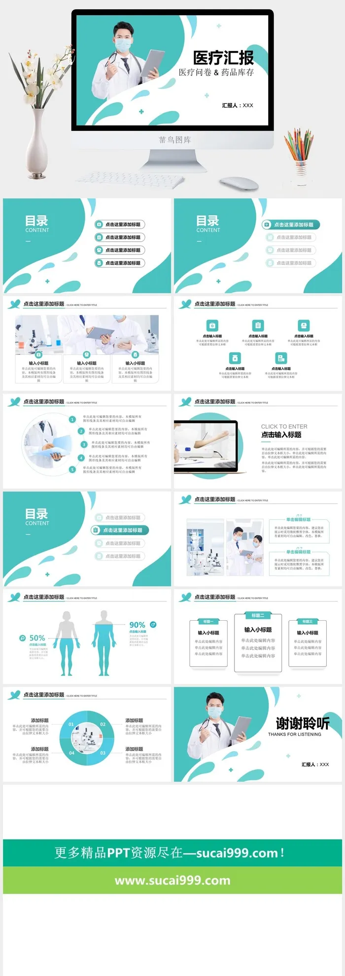 医院科室医疗汇报PPT模板