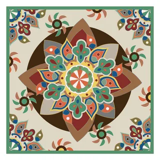 复古中式国潮风敦煌花纹装饰图案花卉藻井肌理圆形边框素材