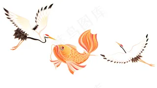 仙鹤与锦鲤