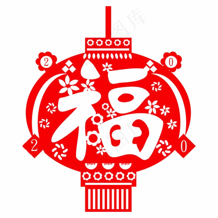 福字剪纸 剪纸风元素psd模版下载