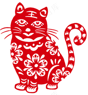 2022虎年剪纸免扣