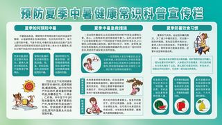夏季预防中暑健康常识知识科普宣传栏展板