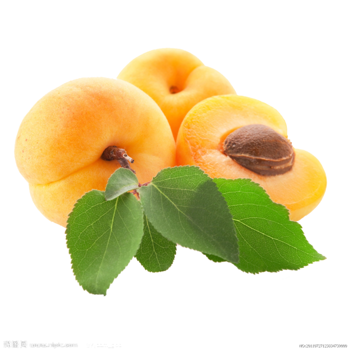 免抠新鲜，黄桃，罐头，绿叶