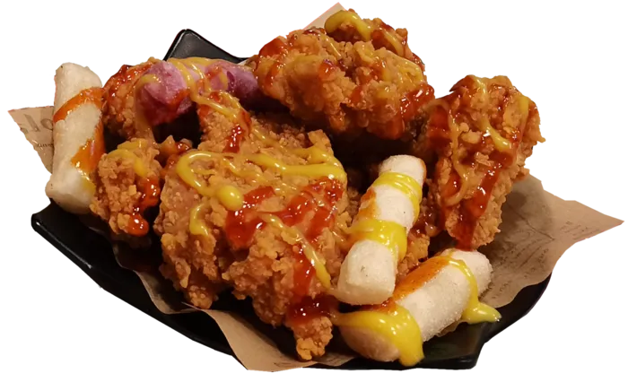 韩式炸鸡烤年糕炒年糕番茄酱免抠元素高清摄影实拍图psd模版下载