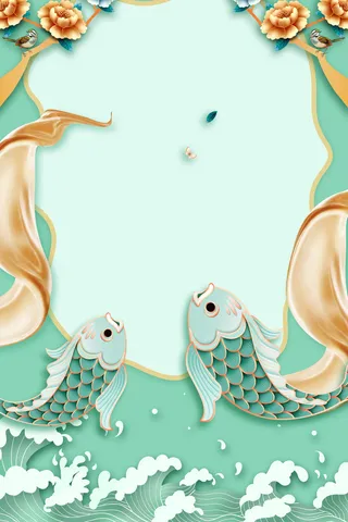 中式古典国潮来袭海报展板宣传背景图PSD设计PS模板素材