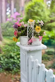 温馨美丽白色花篮图片 温馨美丽白色花篮图片