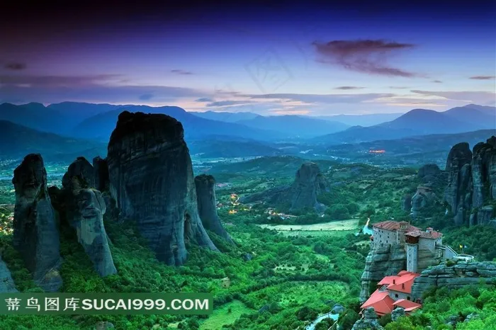 唯美的石峰山林山水风景图片