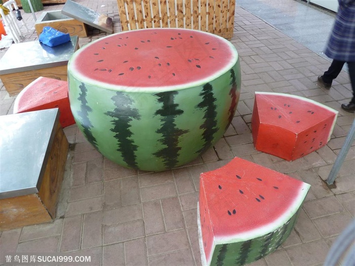 延边国贸生态园 养生会馆西瓜式坐凳图片