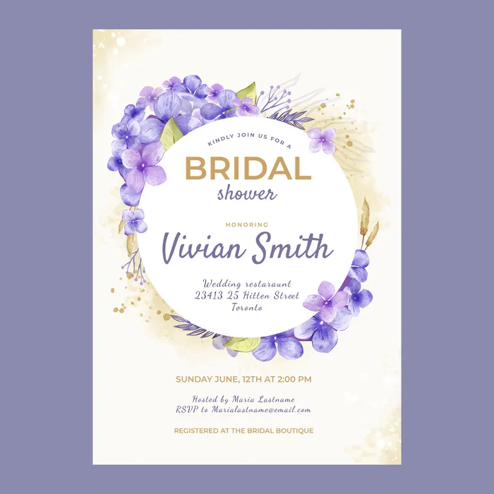 文艺花卉邀请函模板