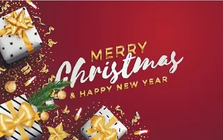 圣诞节圣诞树圣诞老人闪亮装饰电商促销折扣海报