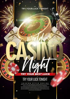 赌场黑色传单海报